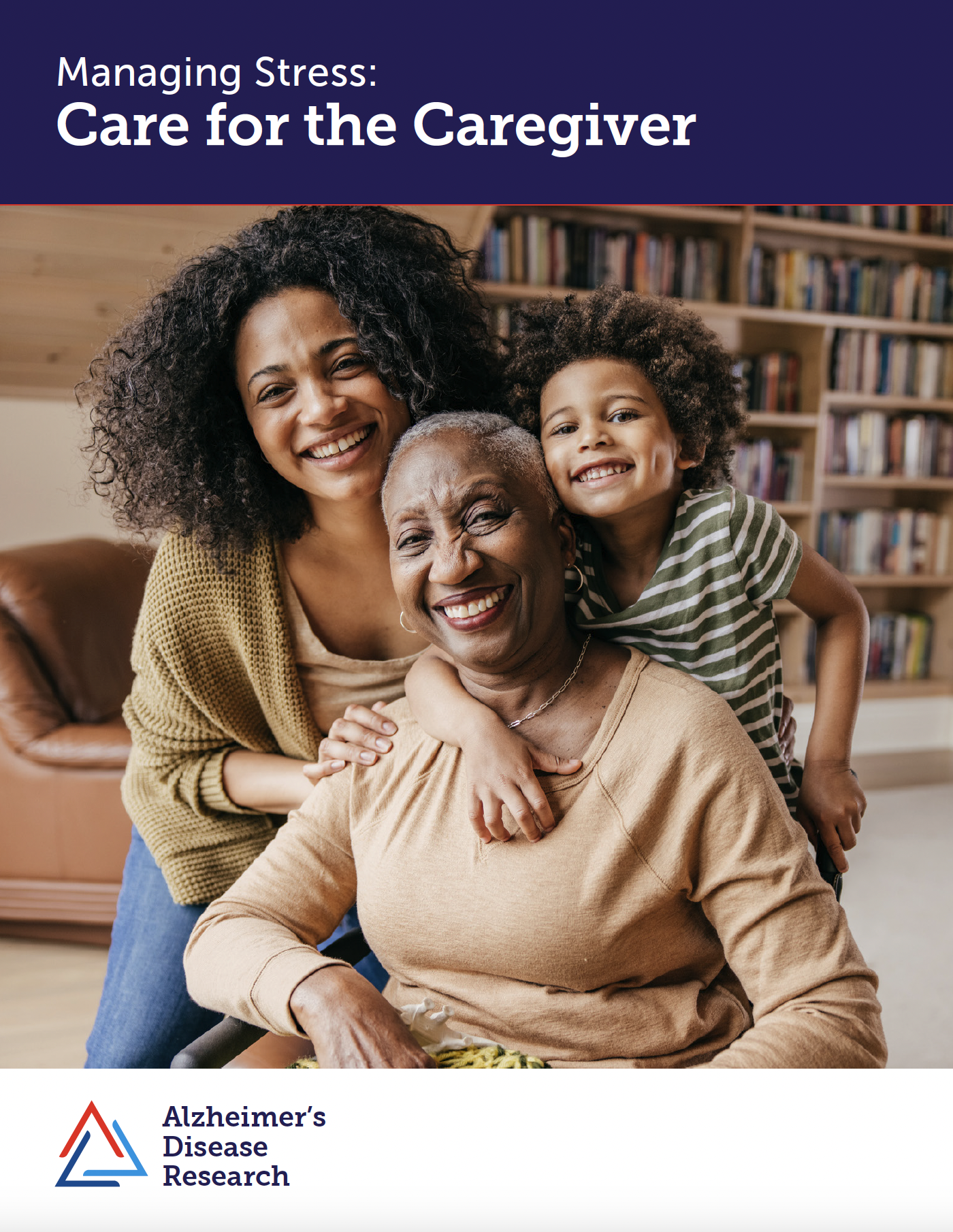 Care for the Caregiver cover image featuring a senior woman with her adult daughter and grandson.