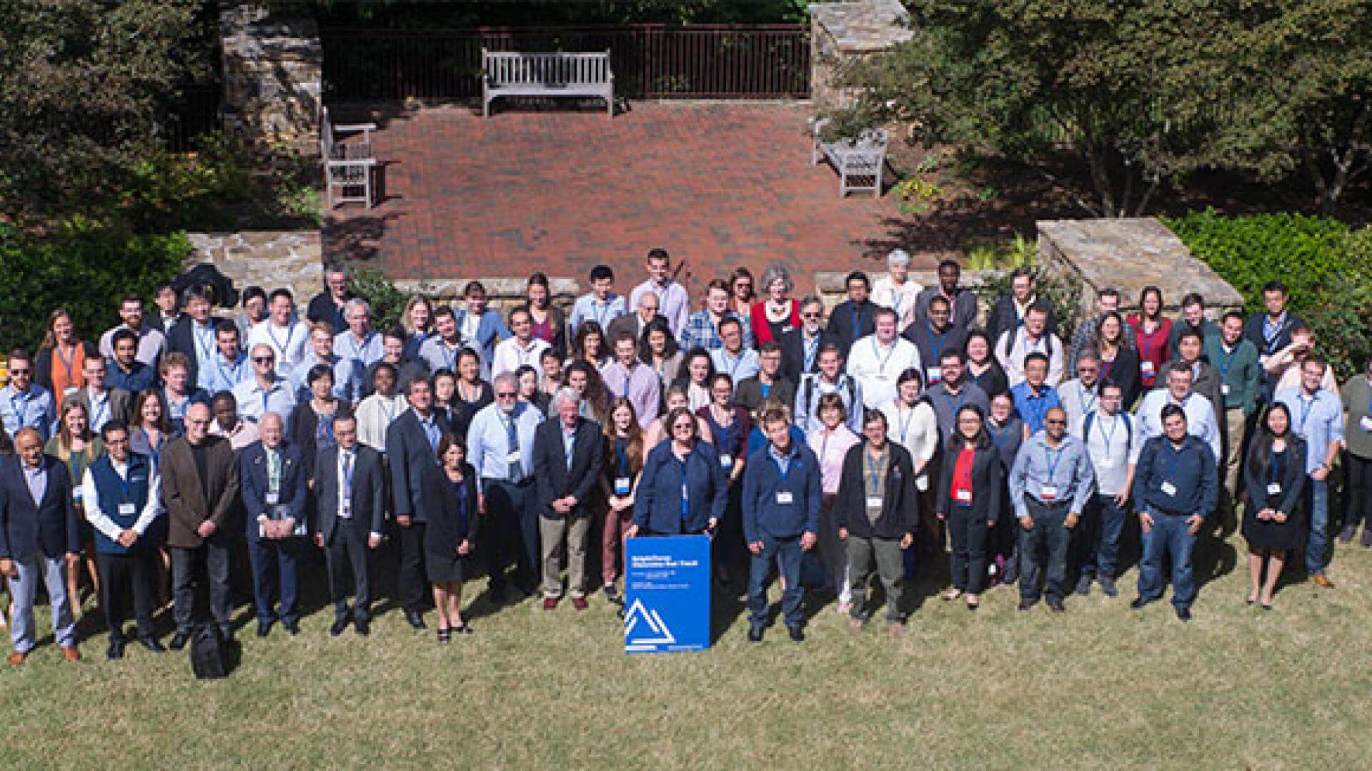 Outdoor group photo of the BrightFocus Glaucoma Fast Track participants.