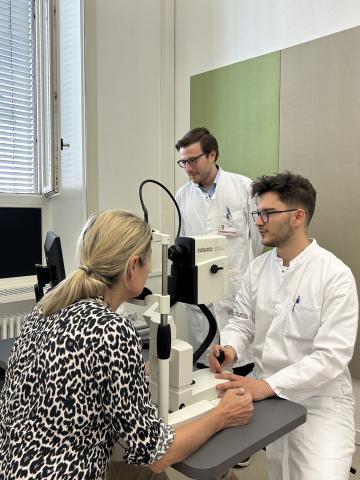 Researchers working in the lab