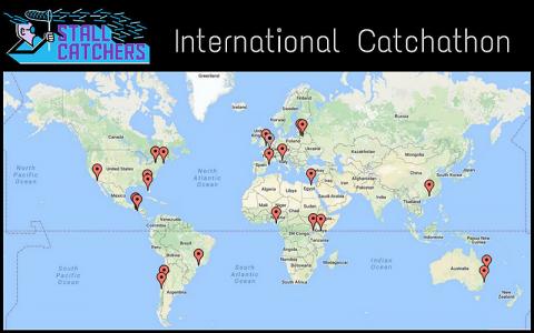 World map with the 2017 Catchathon sites.