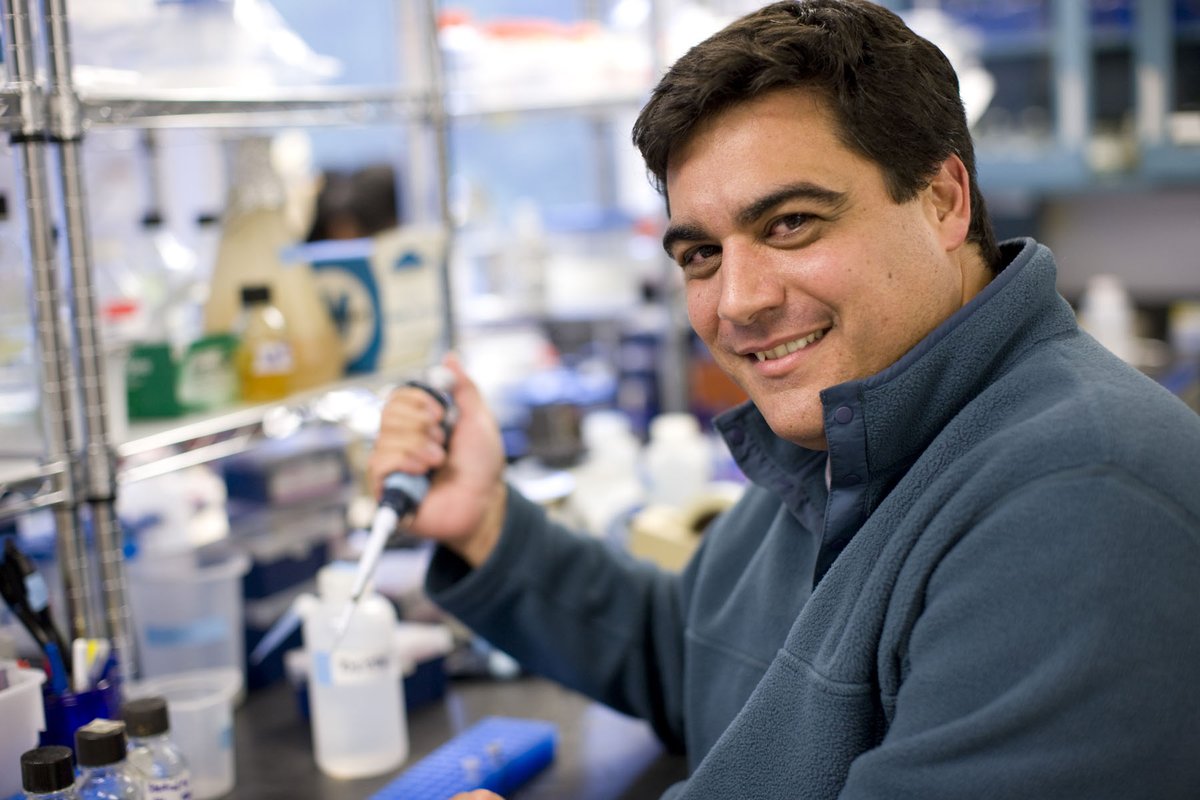 A male researcher in the lab.