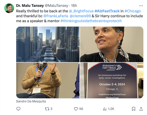 A tweet from Dr. Malu Tansey.