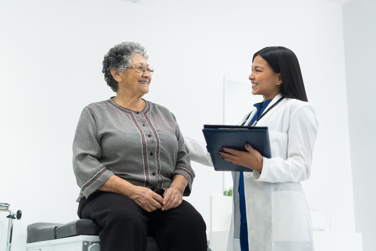 Woman attends a check up with her doctor.